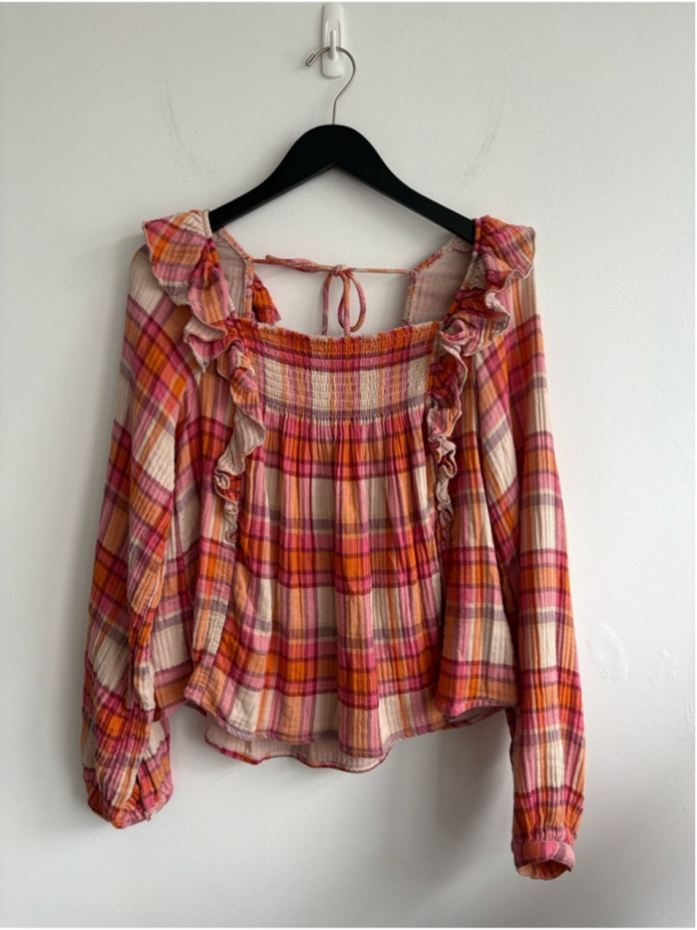 We the Free Sienna Plaid Blouse Sz Medium - Picture 3 of 11